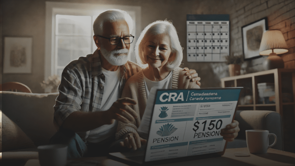 Diverse elderly couple reviewing financial documents on a laptop in a cozy living room.