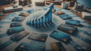 Credit cards with Airmiles and Aeroplan logos fanned out, symbolizing travel rewards maximization.