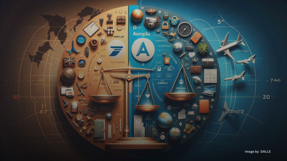 Comparison between Airmiles and Aeroplan loyalty programs showcasing benefits and rewards.