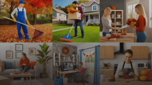 Fall side hustles: yardwork, online tutoring, moving, crafting, photography, cleaning, room renting, and baking.